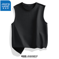 真维斯(JEANSWEST)纯棉背心男美式宽松挺阔无袖t恤青少年夏季新款时尚坎肩工字衣服
