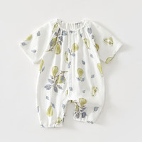 贝肽斯婴儿连体衣夏季薄款宝宝短袖幼童哈衣新生儿爬爬服婴儿衣服 青梨蜜果 59cm