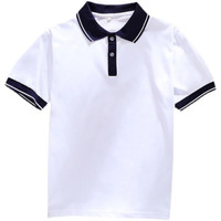 郗德鑫 校服短袖夏衣t体恤中学生白色翻领广东夏季班服大学生女班服 育英新款夏衣 平纹针织棉布 170cm/110码