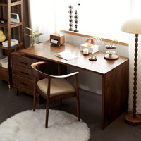 致典实木书桌北美黑胡桃木电脑办公桌储物大书桌家用书房实木家具 黑胡桃木【1.2米书桌】