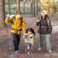 NatureHike挪客户外晴雪铝合金三节登山杖儿童徒步手杖超轻伸缩成人爬山户外男女 家庭出行3件套装(女宝)