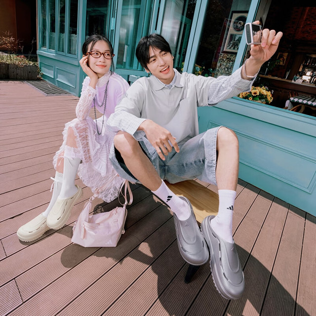 adidas 波波凉鞋 OZWAVE CLOG稳定缓震回弹厚底老爹拖鞋阿迪达斯