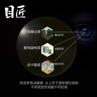 目匠 老花镜男女款远近两用渐进多焦点眼镜看远看近可戴老人看书8850 经典黑 350度