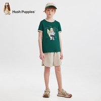 暇步士（Hush Puppies）童装儿童全棉短袖男童柔软圆领衫女童可爱卡通T恤