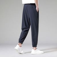 杉杉休闲裤男春夏凉感透气休闲直筒裤简约时尚弹力长裤松紧腰裤子 深灰 3XL 185/88A