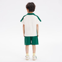 WALNUT DUCK小黄鸭假两件儿童套装2025夏季男女中小童学院风运动篮球套装 绿色 绿色运动装 120