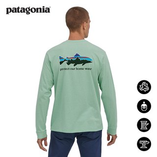 巴塔哥尼亚（Patagonia）男士混纺棉飞钓logo圆领长袖T恤 HomeWater Trout 37574 TMBL XS