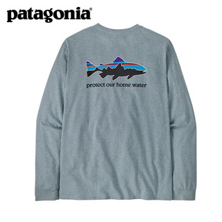 巴塔哥尼亚（Patagonia）男士混纺棉飞钓logo圆领长袖T恤 HomeWater Trout 37574 TMBL XS