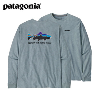 巴塔哥尼亚（Patagonia）男士混纺棉飞钓logo圆领长袖T恤 HomeWater Trout 37574 TMBL XS