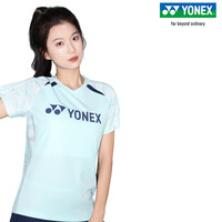 YONEX尤尼克斯羽毛球服速干短袖运动T恤透气吸汗运动比赛服上衣 女款 210015 天青蓝 XL