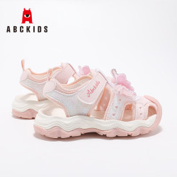 ABCKIDS ABC KIDS童鞋2025夏季马卡龙色系甜美可爱蝴蝶结运动休闲包头凉鞋 粉色 29 码内长18.2
