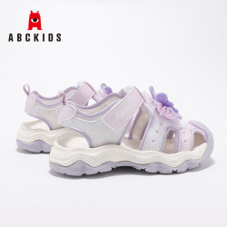 ABCKIDS ABC KIDS童鞋2025夏季马卡龙色系甜美可爱蝴蝶结运动休闲包头凉鞋 紫色 30 码内长18.8