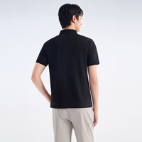 九牧王短袖polo衫男S25春夏季【冰川polo】亲肤凉感抑菌透气短袖T恤男 XL 180/100A 黑色+修身版+TT2EX20177
