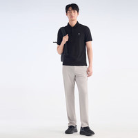 九牧王短袖polo衫男S25春夏季【冰川polo】亲肤凉感抑菌透气短袖T恤男 L 175/96A 黑色+修身版+TT2EX20177