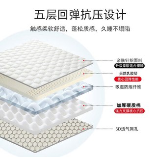 雅鹿记忆棉乳胶床垫1.8x2米可折叠榻榻米褥子单人宿舍席梦思海绵垫子 足球白-约6cm厚【乳胶填充】 180*200cm【高回弹 不易塌陷】