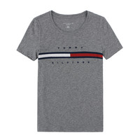 美国TOMMY HILFIGER汤米时尚百搭刺绣字母Logo短袖T恤女 671粉色（需上传身份证）
