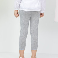 爱慕儿童（AIMER KIDS）女童打底裤A类黑色女孩宝宝夏季七分打底裤素色裤轻薄透气唯 灰 50F 140