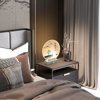 尚旗卧室台灯床头台灯中式浪漫温馨结婚创意宿舍家用氛围调光台灯 竹 暖光-按钮开关