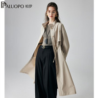 帕罗(PALUOPO)风衣女春季新款女装收腰系带洋气外套高级感小个美拉德轻户外