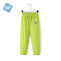 舒贝怡儿童防蚊裤男童女童长裤透气灯笼裤宝宝童裤清凉宽松外出裤子 小熊绿色 110 cm(3-4岁)