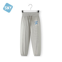 舒贝怡儿童防蚊裤男童女童长裤透气灯笼裤宝宝童裤清凉宽松外出裤子 小熊灰色 110 cm(3-4岁)