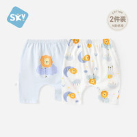 舒贝怡2条 儿童短裤子夏装女童男童薄款PP裤夏装宝宝裤子纯棉透气短裤 森林朋友满印粉+粉 80 cm