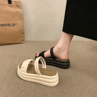 踩屎感凉鞋女2025夏季百搭厚底半拖仙女风两穿软底增高凉拖鞋