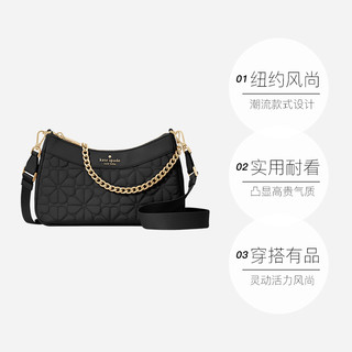 kate spade  YORK女包老花衔缝质感单肩斜挎包手提包 【黑色】KK077001