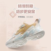 安踏儿童蜡笔休闲鞋女大童运动鞋2025夏季网面透气耐磨犟弹跑步鞋