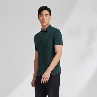 雅戈尔（YOUNGOR）POLO衫男士春夏青年男短袖POLO衫棉料微弹面料纯色polo衫 绿色 M