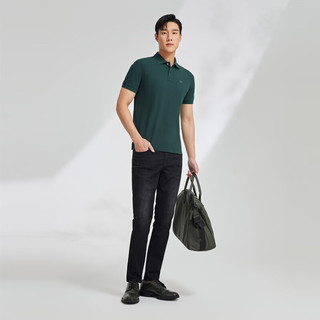 雅戈尔（YOUNGOR）POLO衫男士春夏青年男短袖POLO衫棉料微弹面料纯色polo衫 绿色 M