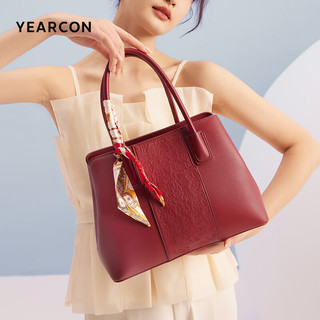  YEARCON/意尔康 大容量 女士手提包  红色
