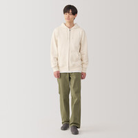 無印良品 MUJI 男式 粗细不均棉线紧密编织拉链连帽衫 AB1O7A5S