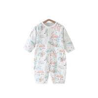 爱宝适婴儿连体衣纯棉夏季薄款宝宝哈衣新生儿短袖爬服T175丛林物语