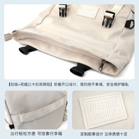 花间公主不二之旅系列原创简约休闲尼龙布背包户外出游双肩包男女 石灰白色