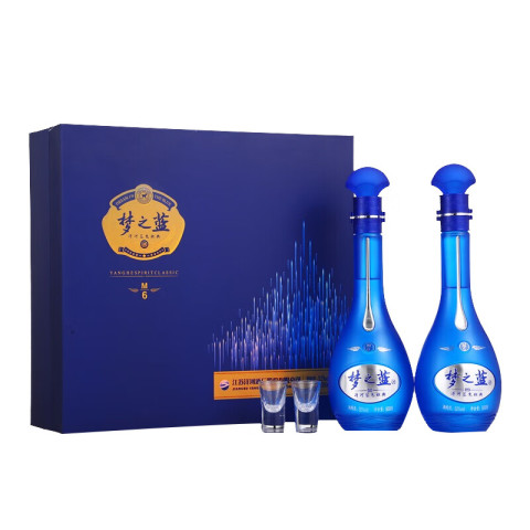 省114.9元】洋河白酒_洋河梦之蓝M6 52度500ml*2瓶礼盒装绵柔浓香