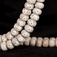 彩荷 高密顺白星月菩提正月108颗星月菩提子手串项链 15*10mm玄月桶珠