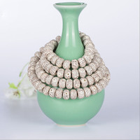 彩荷 高密顺白星月菩提正月108颗星月菩提子手串项链 12*8mm苹果圆A+级