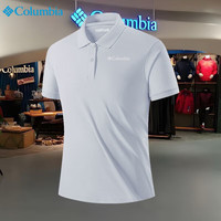 哥伦比亚（Columbia）夏季速干男士短袖POLO衫舒适百搭翻领T恤商务休闲半袖运动户外 GL27银河灰 4XL （161-181斤）
