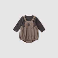 巴厘小猪宝宝背带包屁衣套装超萌可爱两件套春秋季幼儿分体衣服婴儿春装