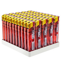 鸿鹿 耐用透明定制打火机 透明红金 10支