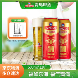 TSINGTAO 青岛啤酒 福如东海 啤酒 500ml*12听