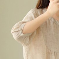 子牧棉麻2025春夏装 女衬衫宽松显瘦七分袖设计感纯色小衫开衫9799