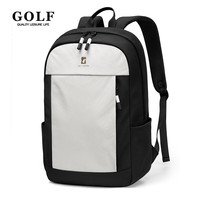 高尔夫(GOLF)双肩包男士运动背包女休闲旅行书包防泼水通勤出游背包【Q】 款式9-米白配黑