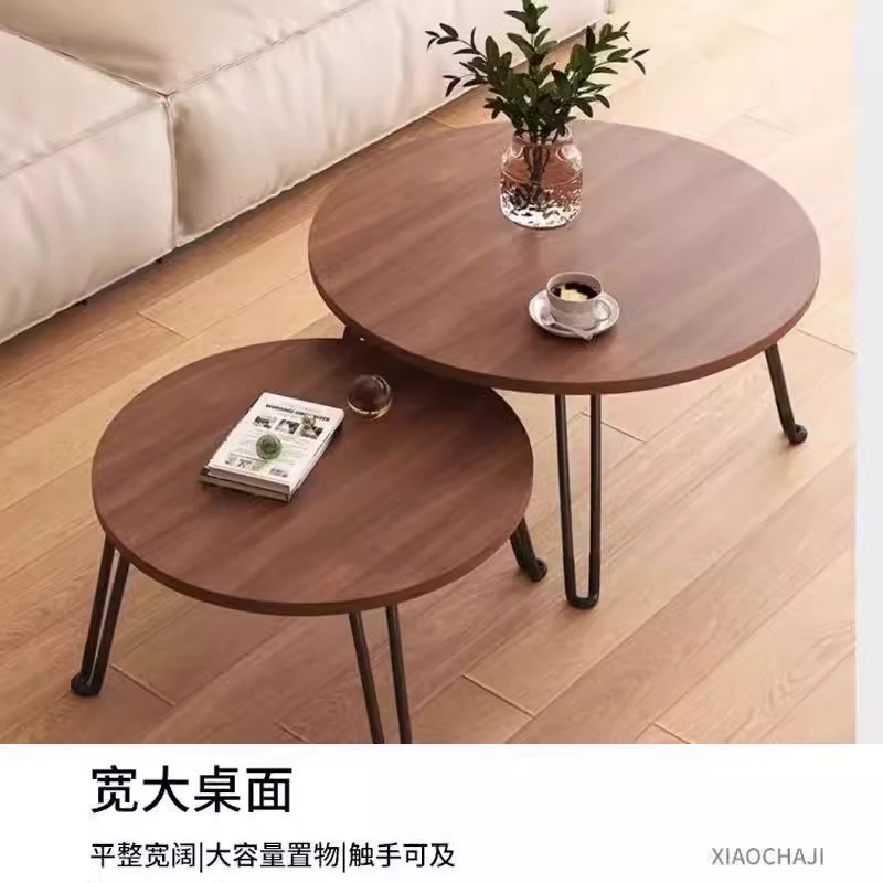 户外折叠小茶几便携家用圆桌小茶几角几圆茶桌野餐桌子简约现代