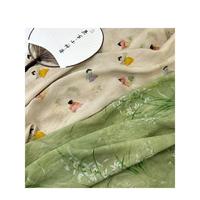 芸昉夏季薄款天丝麻新中式连衣裙面料仕女图江山图国风旗袍衬衫布料 花色 整组小样色卡