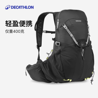 迪卡侬 户外登山包男徒步骑行大容量女运动越野跑背包 经典黑-17升 均码