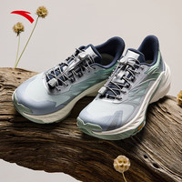 安踏（ANTA）探野2代丨跑步鞋VIBRAM大底户外越野跑鞋女耐磨抓地徒步鞋运动鞋 雾灰/靖墨蓝/氢氧绿-1 35.5