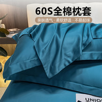 全棉枕套高支高密纯色100轻奢枕芯套48*74cm一对装