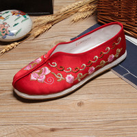 步隆升 春秋老北京布鞋女士浅口千层底绣花鞋中式结婚秀禾鞋